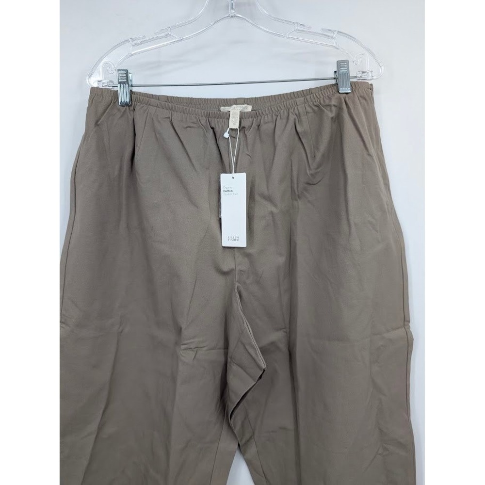 Eileen Fisher NWT Slim Ankle Pants 1X Beige Pull On Stretch Career Casual‎ - Picture 2 of 8